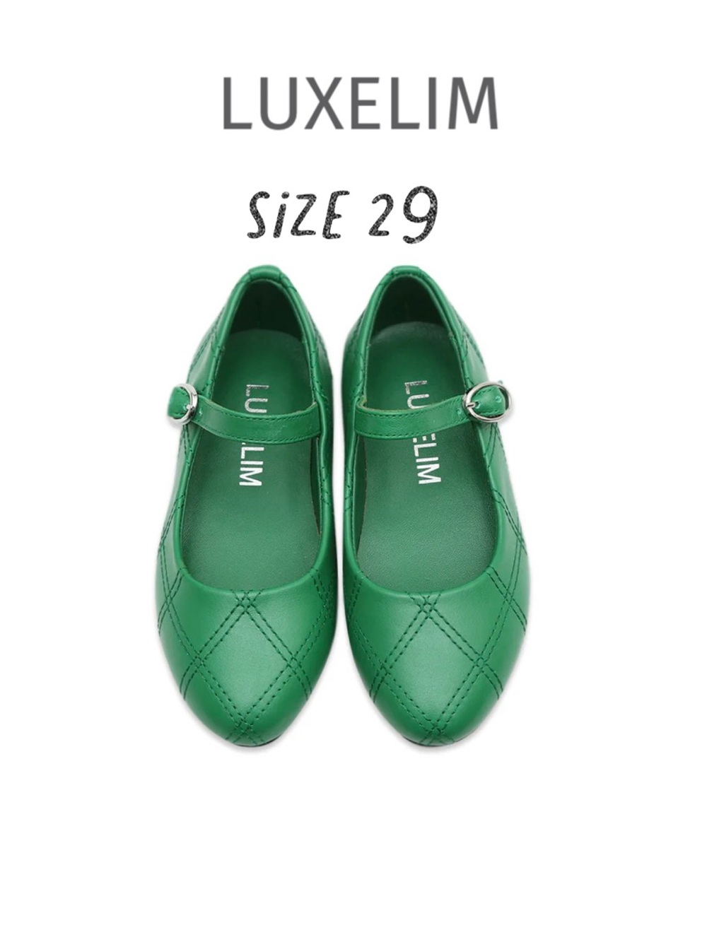 Luxelim size 29 green leather quilted Zoe shoes